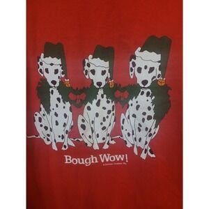 Vintage 90s Christmas Bough Wow Shirt SINGLE STITCH Men's L Carousel Creations